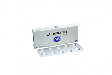 Olmesartán 20 mg Caja Con 10 Tabletas Cubiertas