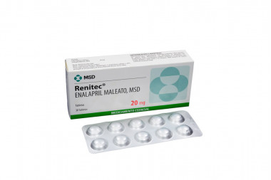 Renitec 20 mg Caja Con 30 Tabletas 