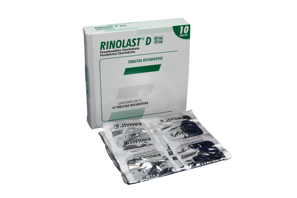 Rinolast D 60 / 25 mg Caja Con 10 Tabletas Recubiertas