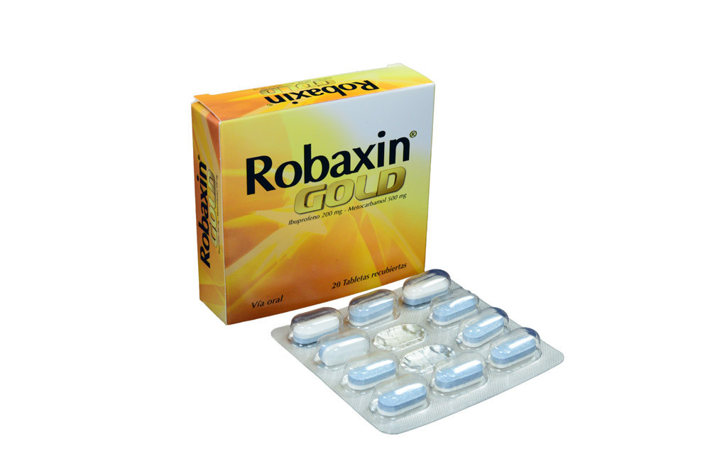 Robaxin Gold 200 / 500 mg Caja Con 20 Tabletas Recubiertas