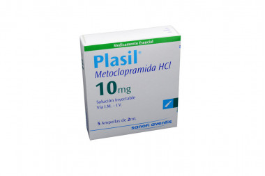 Plasil Solución Inyectable 10 mg Caja Con 5 Ampolla De 2 mL
