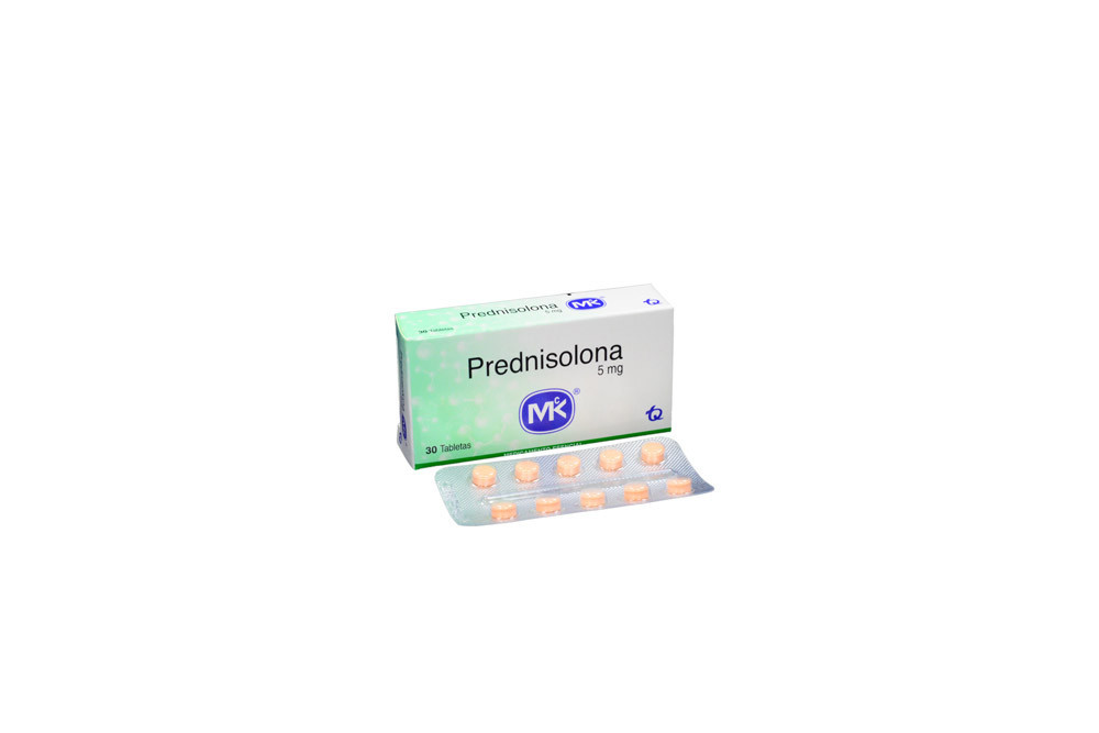 Prednisolona 5 mg Caja X 30 Tabletas - Corticosteroide