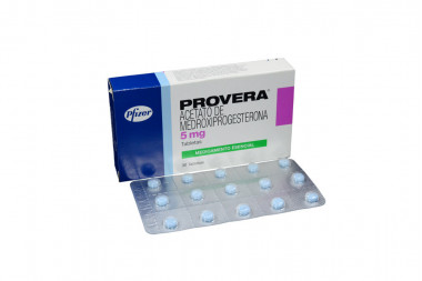 Provera 5 mg Caja x 30 Tabletas - Pfizer S.A.S