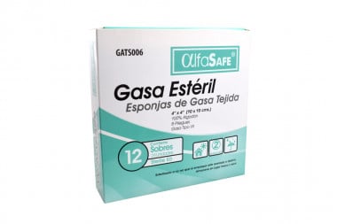 Gasa Esterilizada AlFa Safe Caja Con 24 Unidades 10x10 cm