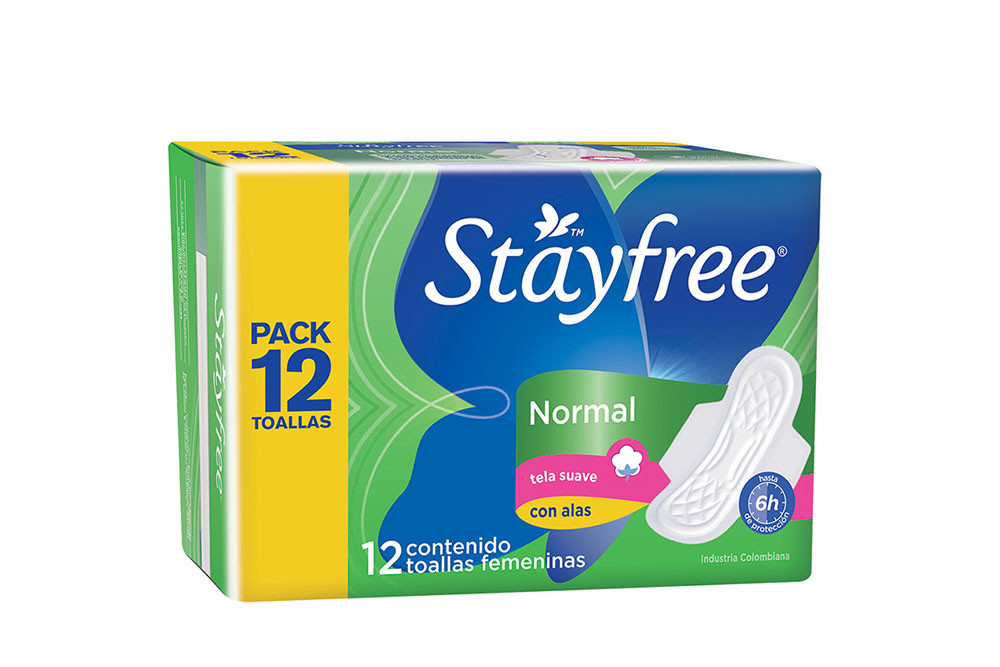 Oferta Toallas Higiénicas Stayfree Normal Alas 12 Unds