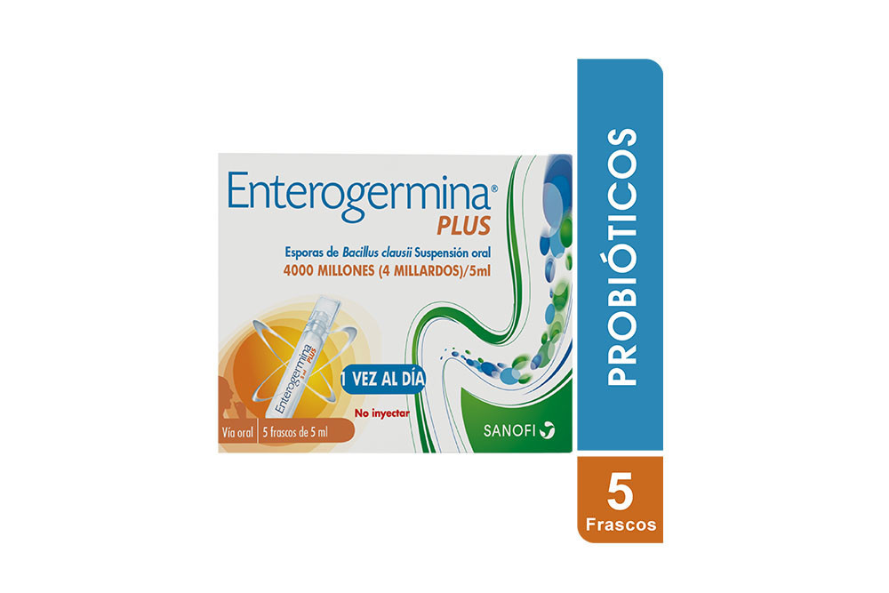 Enterogermina Plus Suspensión Oral 4 Millardos Caja Con 5 Frascos De 5 mL
