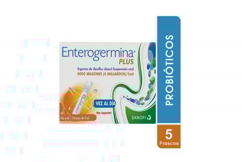 Enterogermina Plus Suspensión Oral 4 Millardos Caja Con 5 Frascos De 5 mL