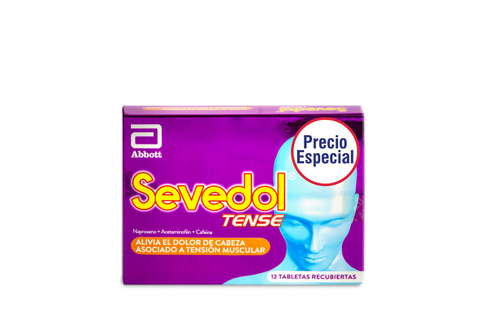 OF.  SEVEDOL TENSE CAJA CON 12 TABLETAS RECUBIERTAS 