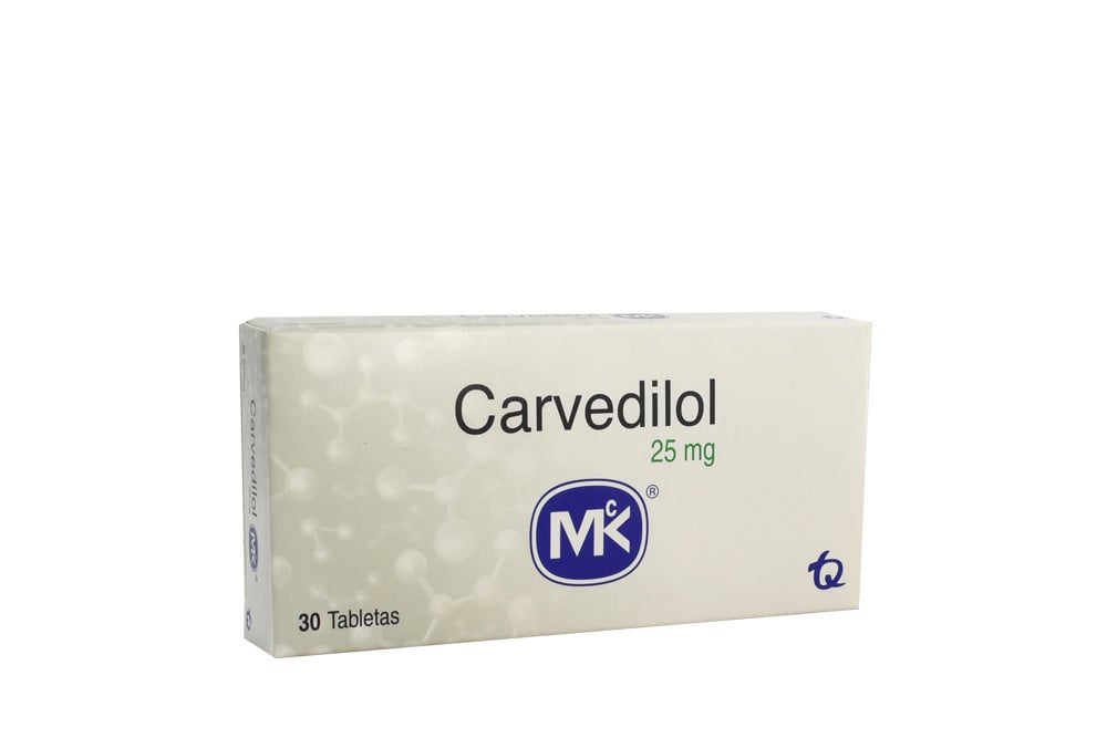 CARVEDILOL MK Carvedilol 25 Mg Caja 30 Tabletas