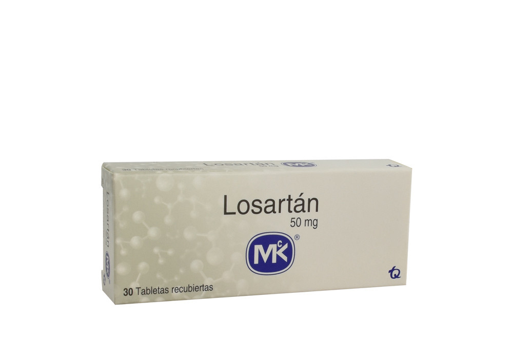Losartán Mk 50 mg Caja Con 30 Tabletas Recubiertas