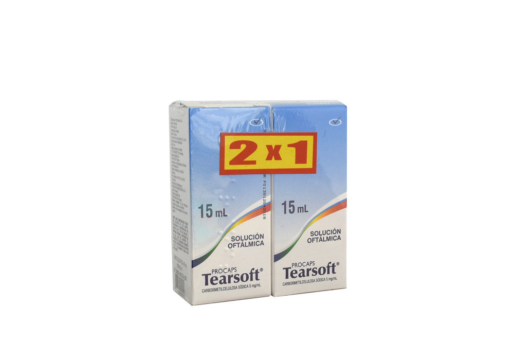Tearsoft Solución Oftálmica Empaque Con 2 Cajas Con 2 Frascos Con 15 mL C/U