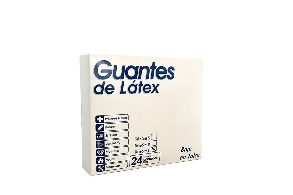 GUANTES DE EXAMEN ALFA SAFE Guantes De Látex Talla L Caja Con 24 Unidades