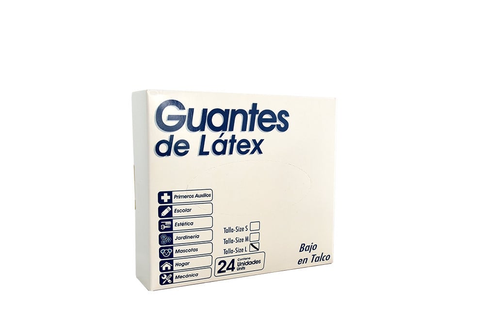 Guantes de Látex Talla L Caja Con 24 Unidades