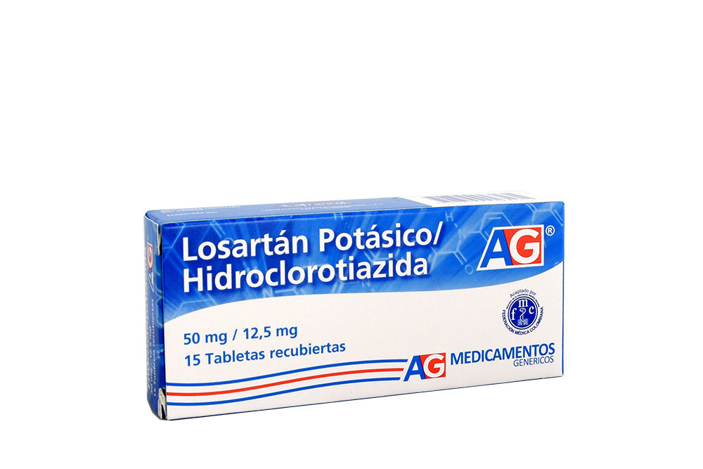 Losartán Potásico / Hidroclorotiazida 50 / 12,5 mg Caja Con 15 Tabletas Recubiertas