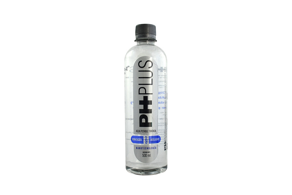 Agua Potable PH Plus 9 Frasco Con 500 mL