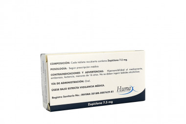 Zopiclona 7.5 mg Caja Con 30 Tabletas Recubiertas