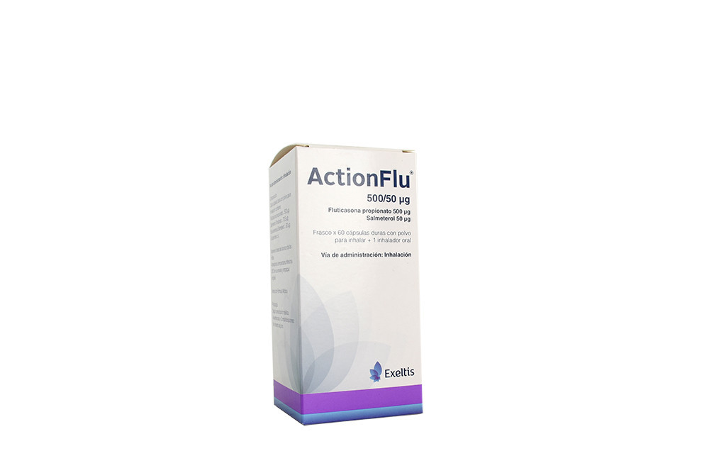 Actionflu 500 / 50 Mcg Frasco Con 60 Cápsulas Con Polvo + Inhalador