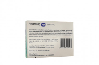 Finasteride 1 mg Caja Con 30 Tabletas Cubiertas