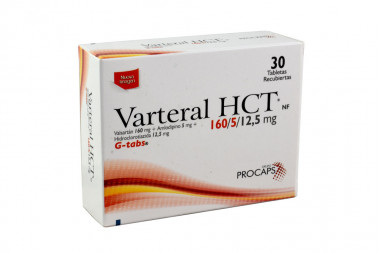 Varteral 160-5-12,5 Mg Caja Con 30 Tabletas Recubiertas