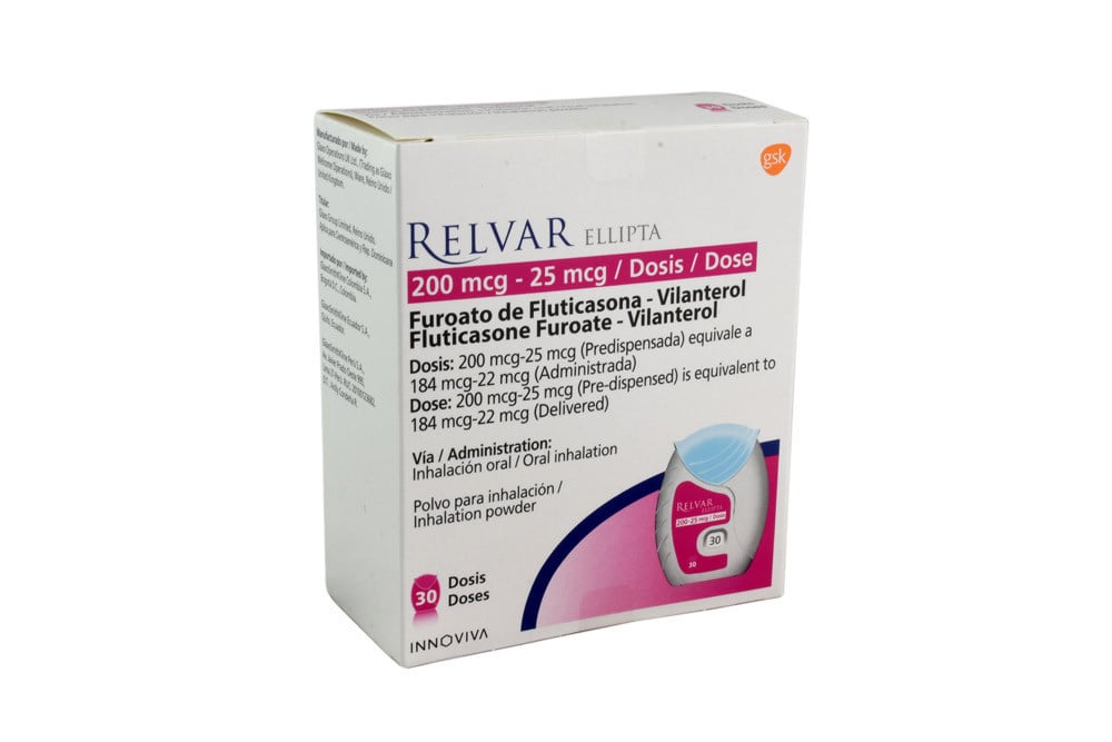 Relvar Ellipta 200 / 25 mcg Caja Con 30 Dosis