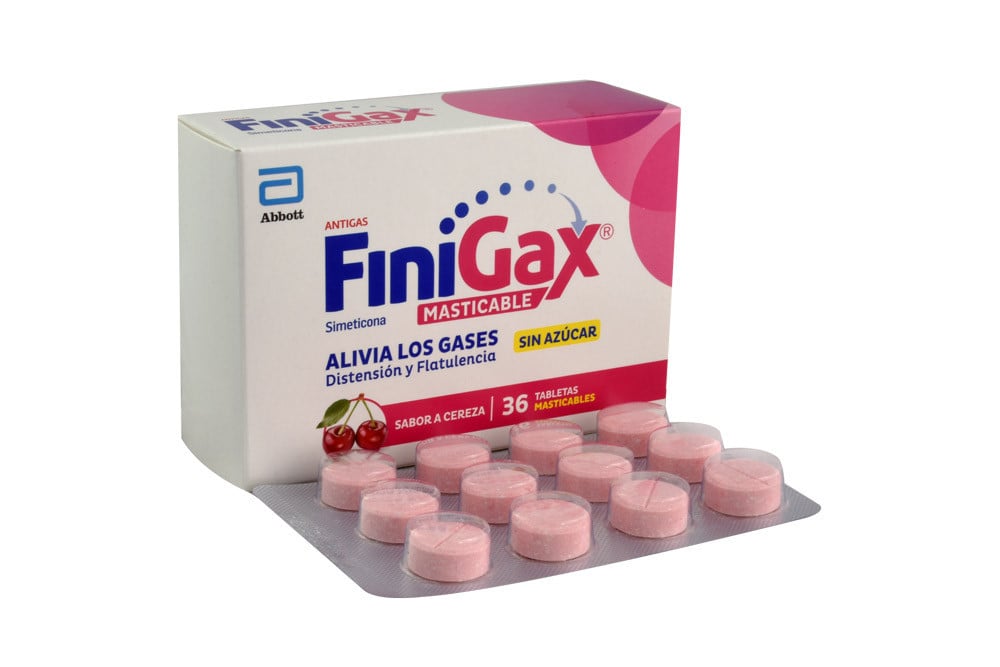 Finigax Masticable Sin Azúcar Caja Con 36 Tabletas 