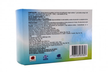 Lipomega 20 / 3840 mg Caja Con 30 Cápsulas 
