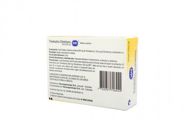 Trimebutina Simeticona 200 / 120 mg Caja Con 30 Cápsulas