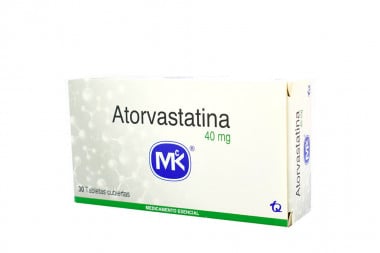 Atorvastatina 40 mg Caja Con 30 Tabletas Cubiertas