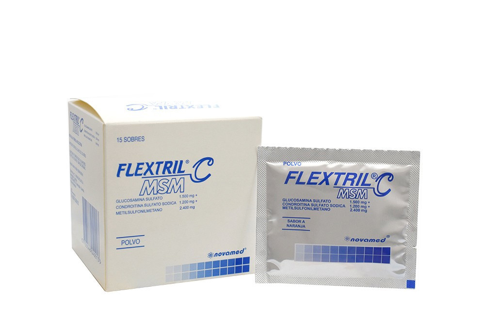 Flextril C MSM Polvo 1500 / 1200 / 2400  Caja Con 15 Sobres