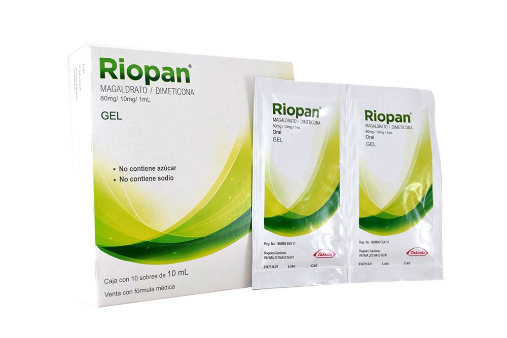 Riopan En Gel 80 / 10 mg / 1 mL Caja Con 10 Sobres De 10 mL