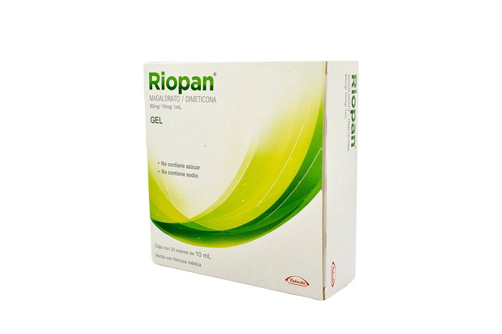Riopan Gel 10 / 80 Mg Caja Con 20 Sobres Con 10 Ml C/U