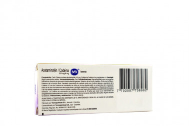 Acetaminofen / Codeina Mk Caja Con 20 Tabletas