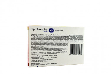 Ciprofloxacina Mk Caja Con 10 Tabletas