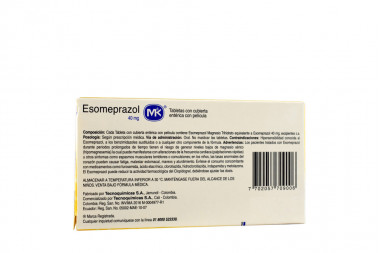 Esomeprazol 40 Mg Mk Caja Con 30 Tabletas