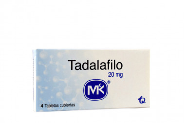 Tadalafilo 20 mg Caja Con 4 Tabletas Cubiertas