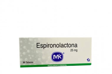Espironolactona 25 mg Caja Con 30 Tabletas