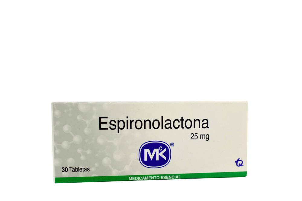 Espironolactona 25 mg Caja Con 30 Tabletas