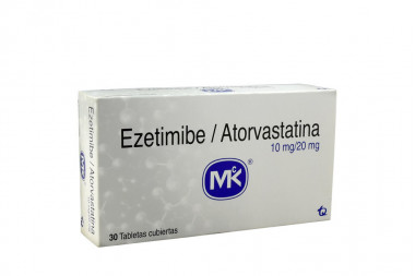 Ezetimibe / Atorvastatina 10 / 20 mg Mk Caja Con 30 Tabletas Cubiertas
