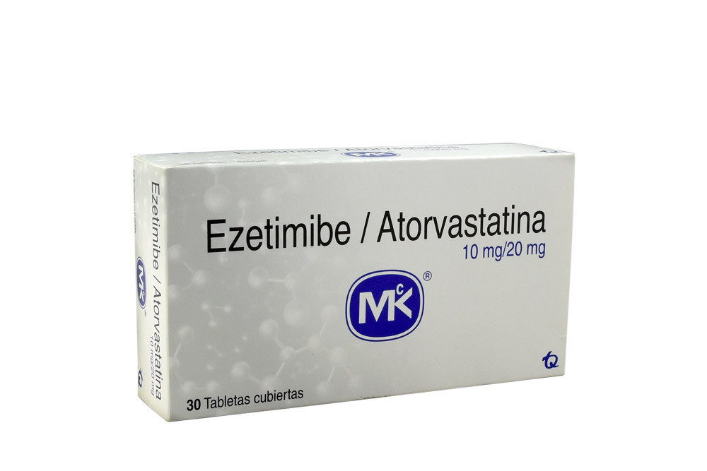 Ezetimibe / Atorvastatina 10 / 20 mg Mk Caja Con 30 Tabletas Cubiertas