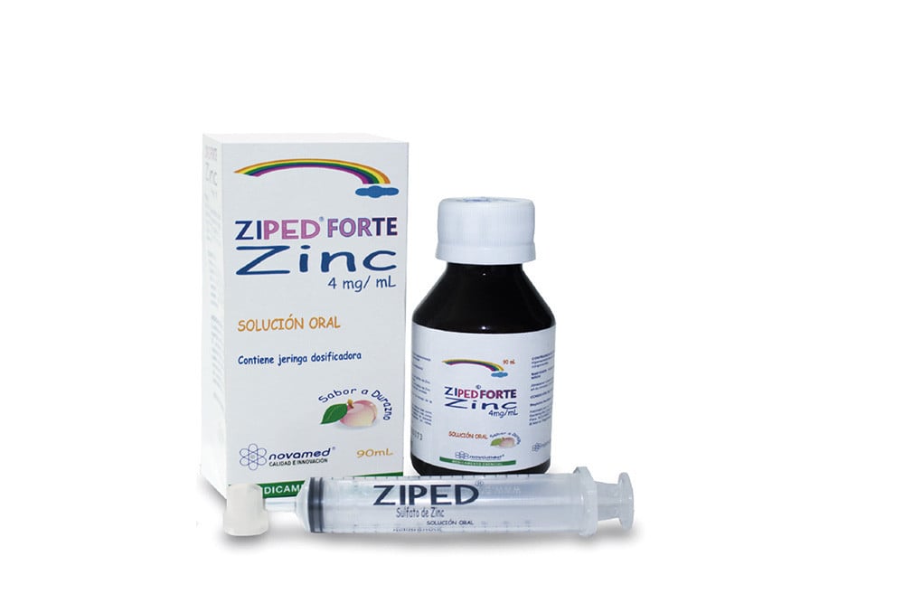 Ziped Forte Solución Oral 4 mg / mL Caja Con Frasco Con 90 mL - Sabor A Durazno