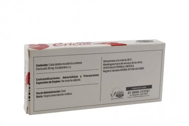Ericox 30 mg Caja Con 10 Tabletas Recubiertas