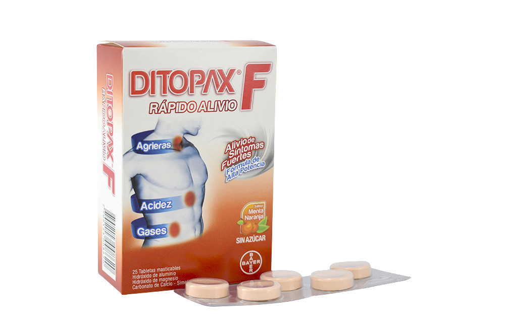 Ditopax F 470/328/410/25 mg Caja Con 25 Tabletas Masticables 