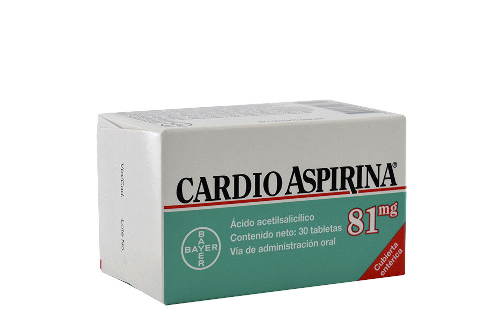 Cardioaspirina 81 mg Caja Con 30 Tabletas 