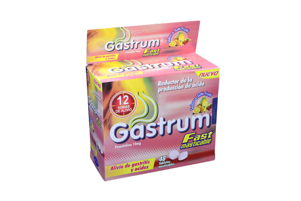 Gastrum Caja Con 48 Tabletas Masticables - Sabor A Tutti Frutti