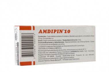 AMDIPIN 10 mg Caja Con 10 Tabletas
