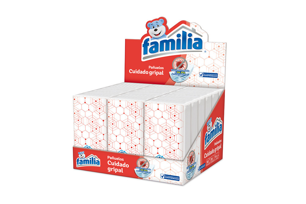 Familia Cuidado Gripal Caja Con 18 Paquetes Con 10 Pañuelos