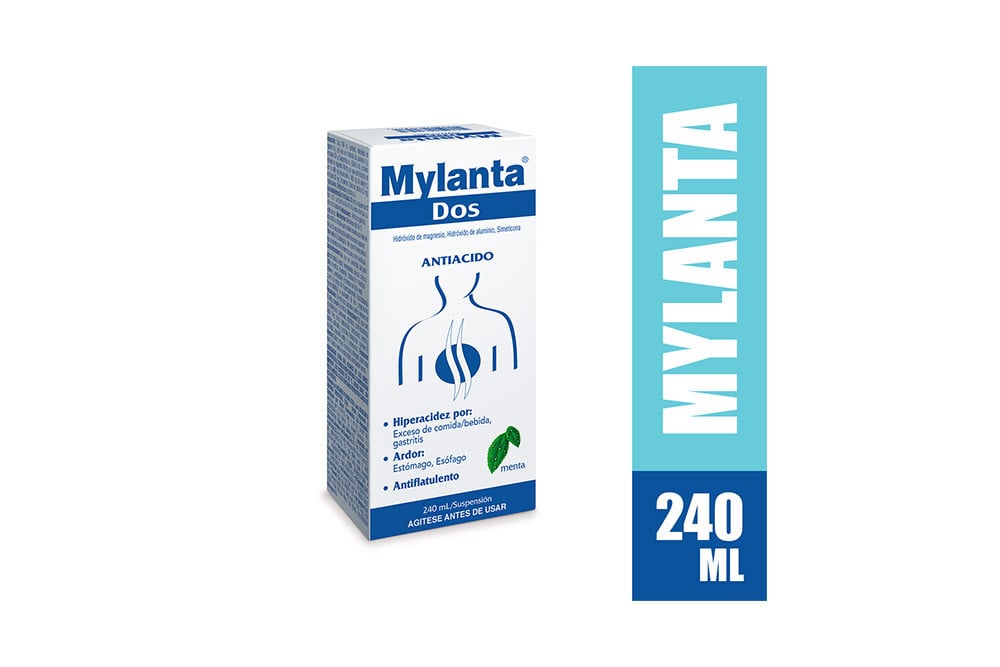 Mylanta Dos Caja Con Frasco Con 240 mL - Sabor Menta