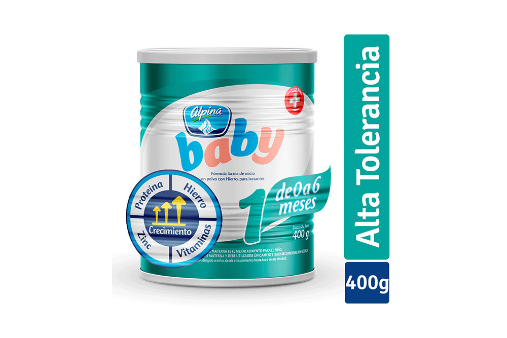 Alpina Baby 1 Tarro Con 400 g – Fórmula Infantil Alpina Baby 1 Tarro Con 400 G – Fórmula Infantil