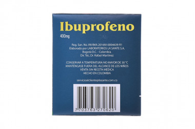 Ibuprofeno 400 mg Caja Con 100 Tabletas Recubiertas