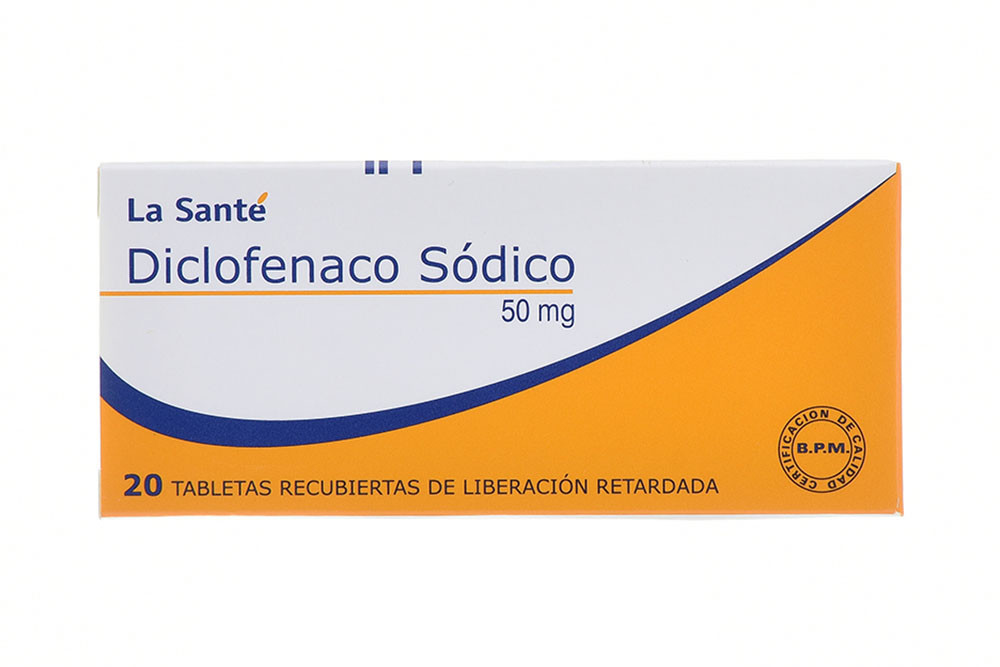 Diclofenaco Sódico 50 mg Caja Con 20 Tabletas Liberación Retardada